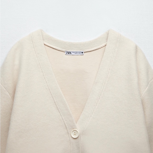 ZARA CREAM SOFT CARDIGAN - Picture 7 of 8